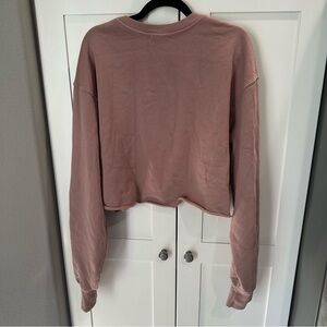 Good American size 5 (2XL) cropped crew sweatshirt mauve pink brown